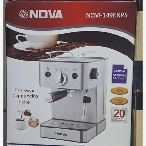 اسپرسوساز ندوا مدل NCM-149 ظرفیت فشار ۲۰ بار با بدنه استیل