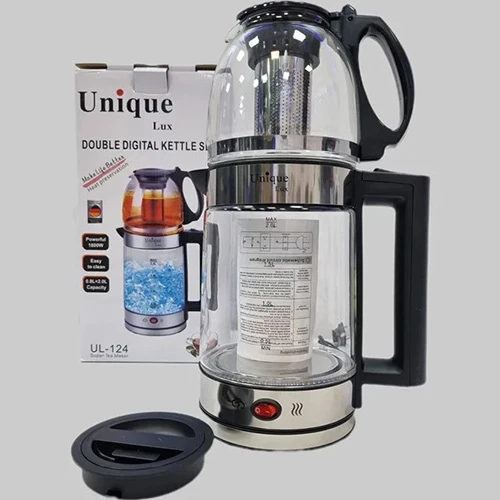 FZT65uDibm1x7H-g چای ساز یونیک مدل UL124 ظرفیت ۲ لیتر با کتری پیرکس و قوری ۰.۸ لیتر