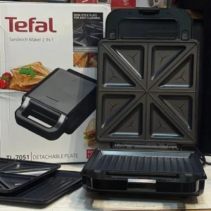 ساندویچ ساز ۲ کاره تفال مدل TefaL7051 با ۴ خانه و بدنه استیل