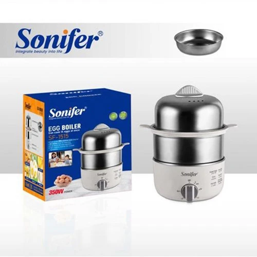 te2i3SZkXE936yq0 دستگاه تخم مرغ پز و بخار پز دو طبقه سونیفر مدل SF_1515