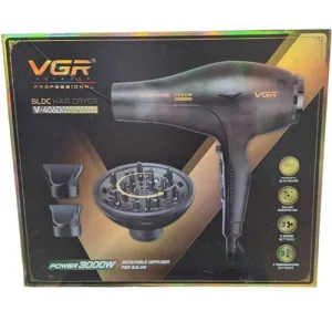 سشوار حرفه‌ای وی جی آر مدل V-406D ظرفیت ۳۰۰۰ وات