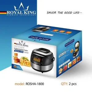پلوپز چند کاره رویال کینگ مدل ROSHA-1800 ظرفیت ۵ لیتر با بدنه استیل ضد زنگ